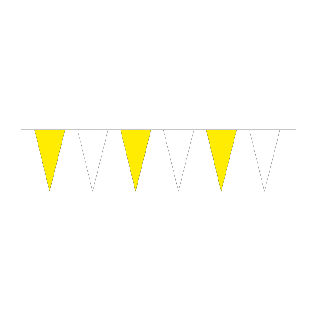 Wimpelketten gelb/weiß, 4 m (wetterfest)