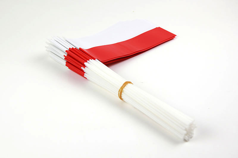 Papierfahnen weiß/rot